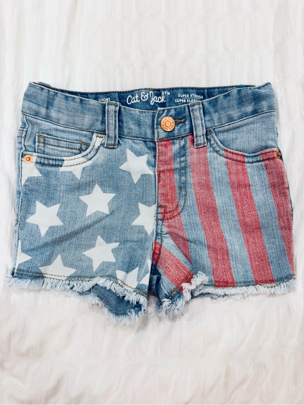 Hard to find 3T Flag Design Cat & Jack Stars and Stripes Girl Denim Jeans